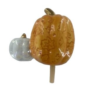 Nora Fleming Pumpkin Spice A02 Embossed Signed Pumpkins Platter Charm Read